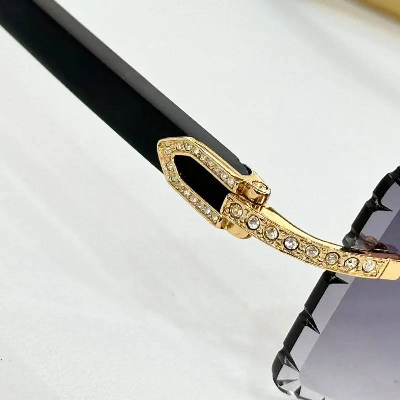 Trendy diamond frameless sunglasses with cut edges for both men and women