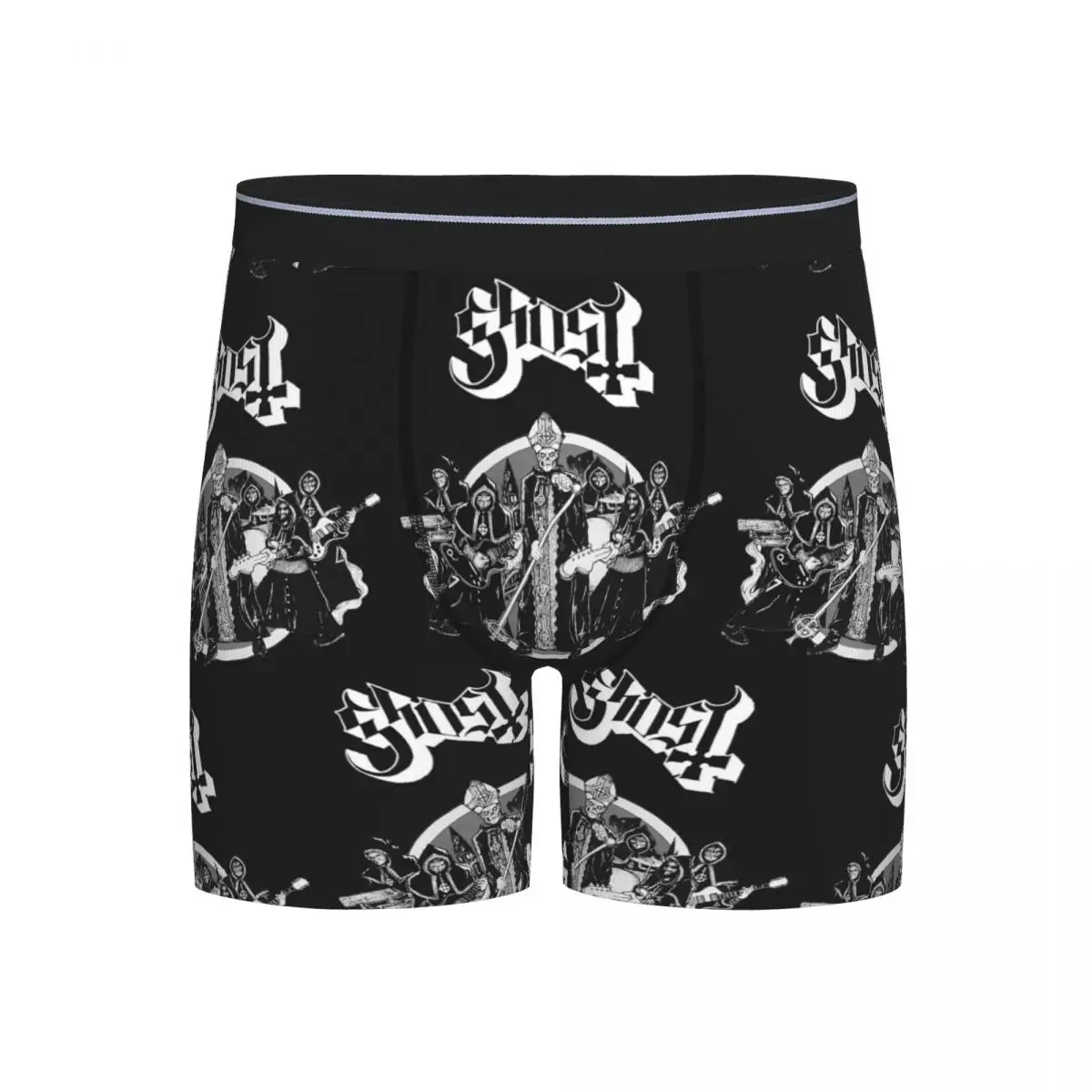 

Long Boxer Underpants Shorts Rock Band Ghost BC Panties Men Comfortable Underwear for Homme Man Boyfriend Gift