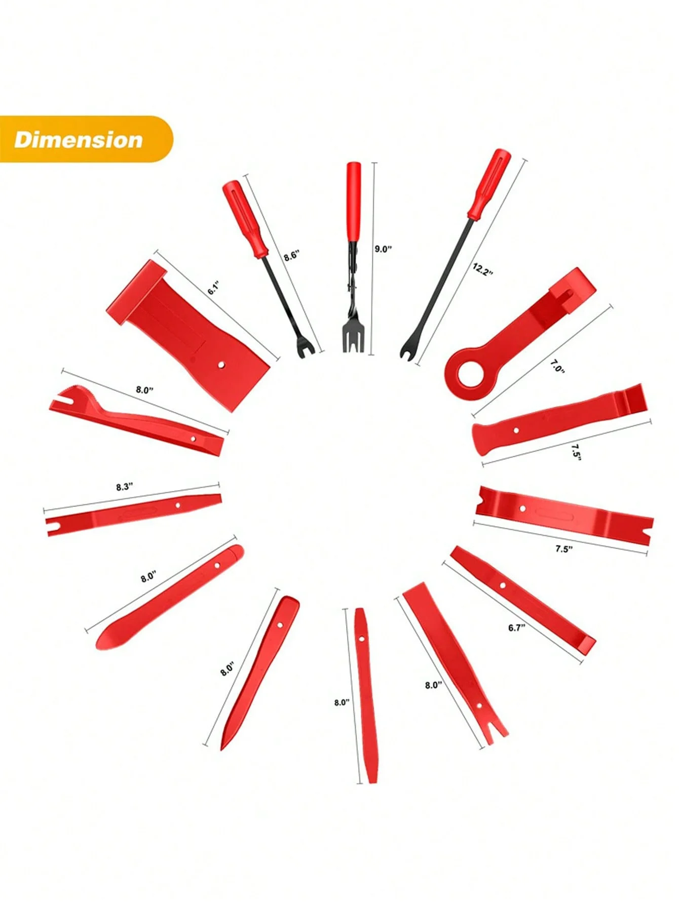 Kit de herramientas de extracción de molduras de automóviles de 40 piezas: juego profesional de extractores de paneles interiores con alicates de clip, barras de palanca planas y destornilladores, no