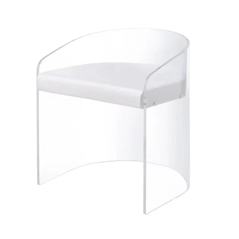 Transparent acrylic simple dining chair fashion dressing coffee light luxury leisure back chair sedia velluto e oro