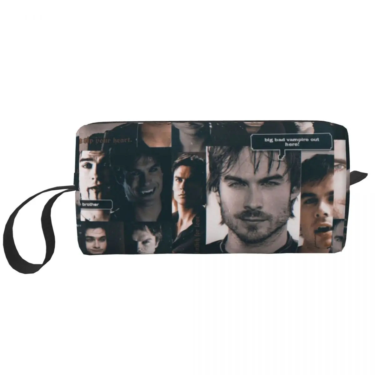 Travel Damon Salvatore The Vampire Diaries Toiletry Bag Cute Fantasy Film Makeup Cosmetic Organizer for Strage Dopp Kit Case