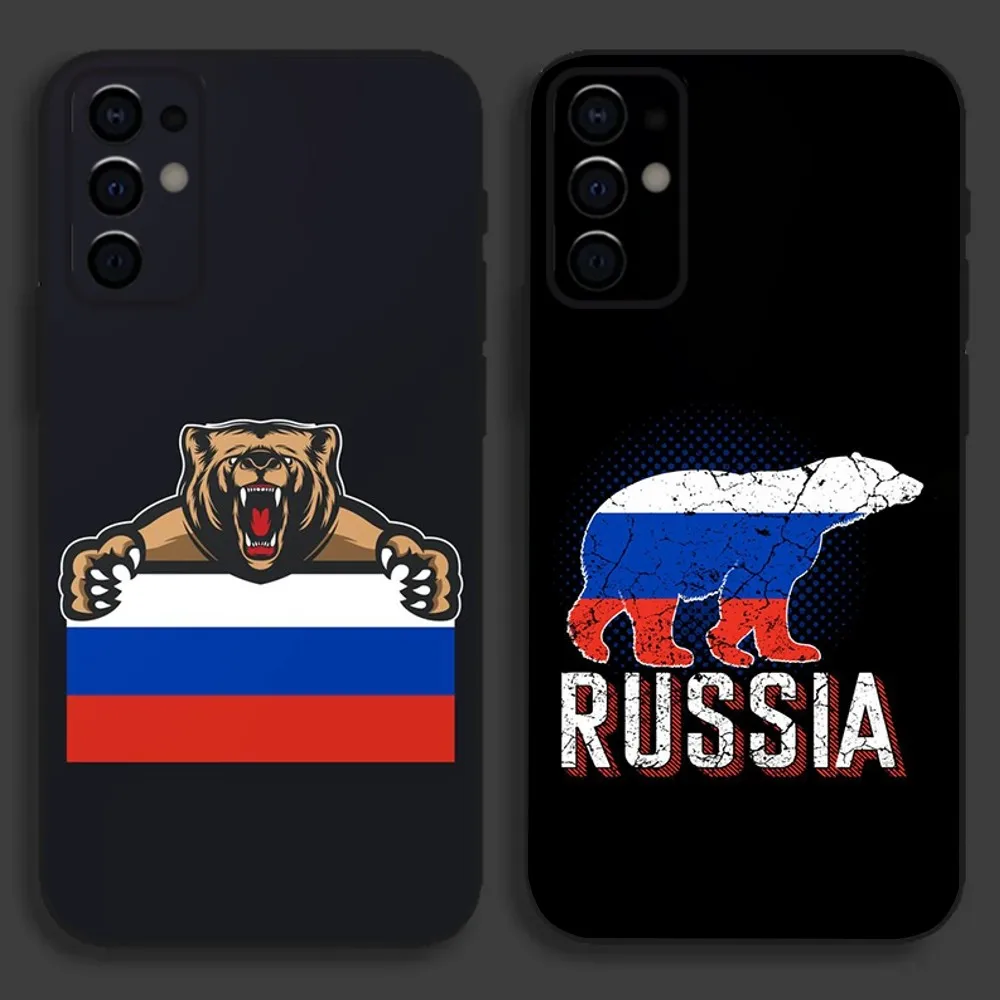 R-Russia Flag National Emblem Phone Case For Samsung S24,S21,S22,S23,S30,Ultra,S20,Plus,Fe,Lite,Note,10,9,5G Black Soft Cover