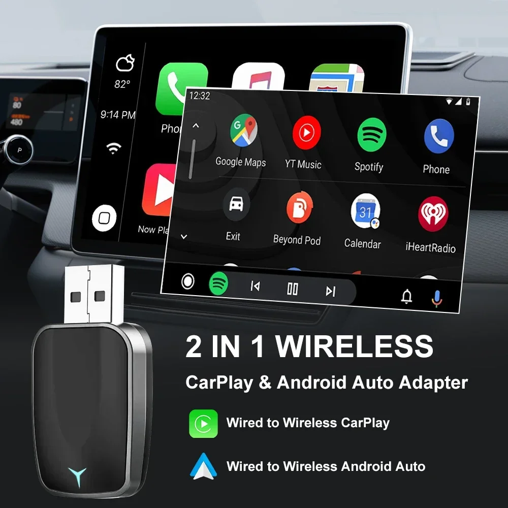 2026 CarPlay Android Auto Wireless Adapter Kabelgebunden zu Kabellos Plug-and-Play Schnellverbindung Universal für Nissan Wireless Adapter – Detail 7