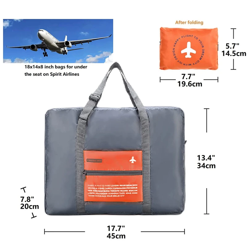 New 32L Large Capacity Travel Hand Luggage Bag Big Size Folding Carry-on Duffle bag Foldable Nylon Travel Bag Fashion Duffle Bag