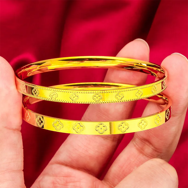 24K Gold Closed Bangle | AU999 Pure Gold, smooth round surface, timeless simplicity, exuding elegant charm for daily wear