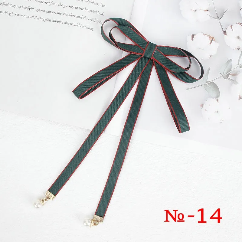 Perle Band Brosche Pin Frauen Fliege Vintage Schule Mädchen Weiß Kragen Schmuck Bowknot Shirts Krawatte Candy Farbe Rot Schmetterling – Detail 14