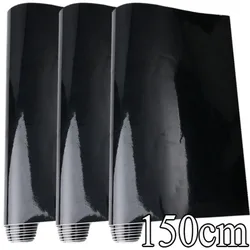 Ultra Gloss PET Piano Black Vinyl Wrap Film Sticker Car Glossy Black Self Adhesive Bubble Free Console Computer Laptop Skin