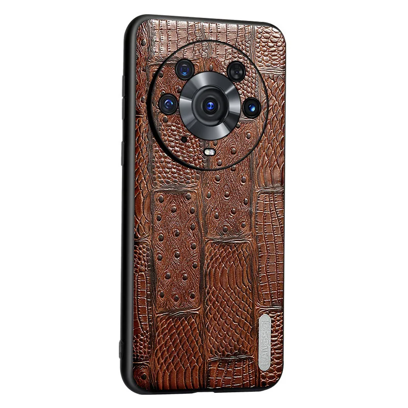 Langsidi Genuine Leather Mobile Phone Cases For Honor Magic 4 3 Pro Shockproof Back Cover Fundas For Magic4 Magic3 Pro Case