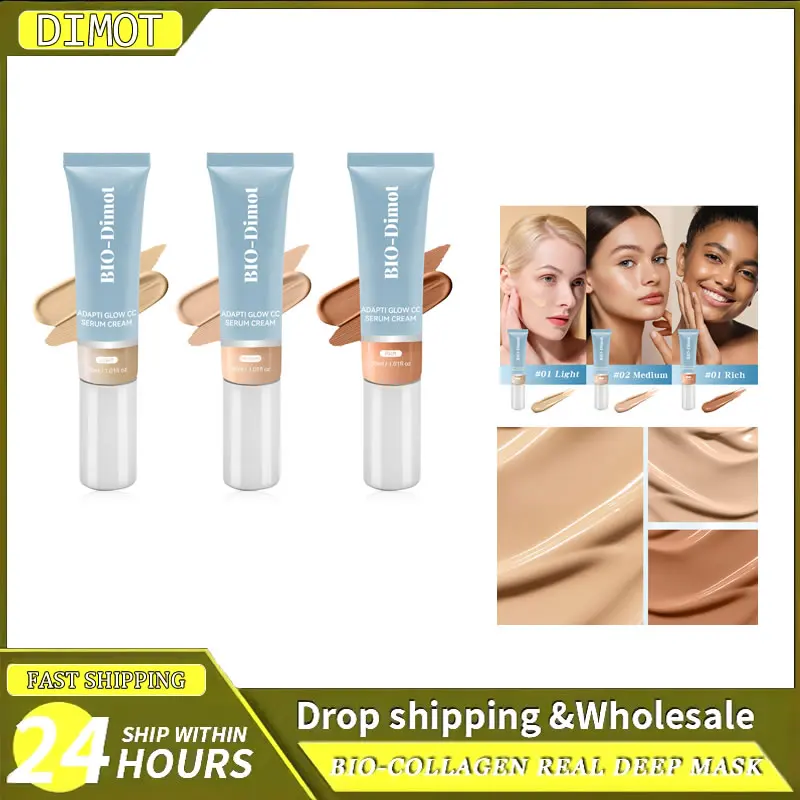 

30ml CC Serum Cream Foundation Waterproof & Hydrating for All Skin Types Light/Medium/Rich - Tone-Correcting Conceale Cosmetic