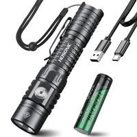 HOSONIC EC16 EDC Flashlight 1750LM Ultra Bright Tactical Flashlight USB C Rechargeable Torch with Dual Switch Power Indicator