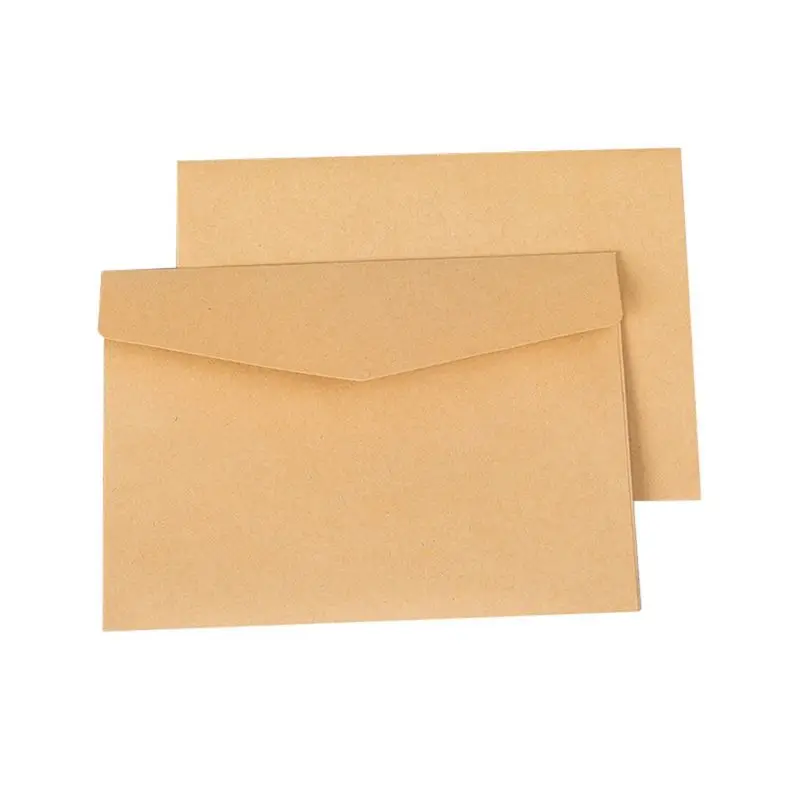A20I 100PCS Classical Kraft Blank Mini Paper Envelopes Wedding Invitation Envelope Gift Envelope