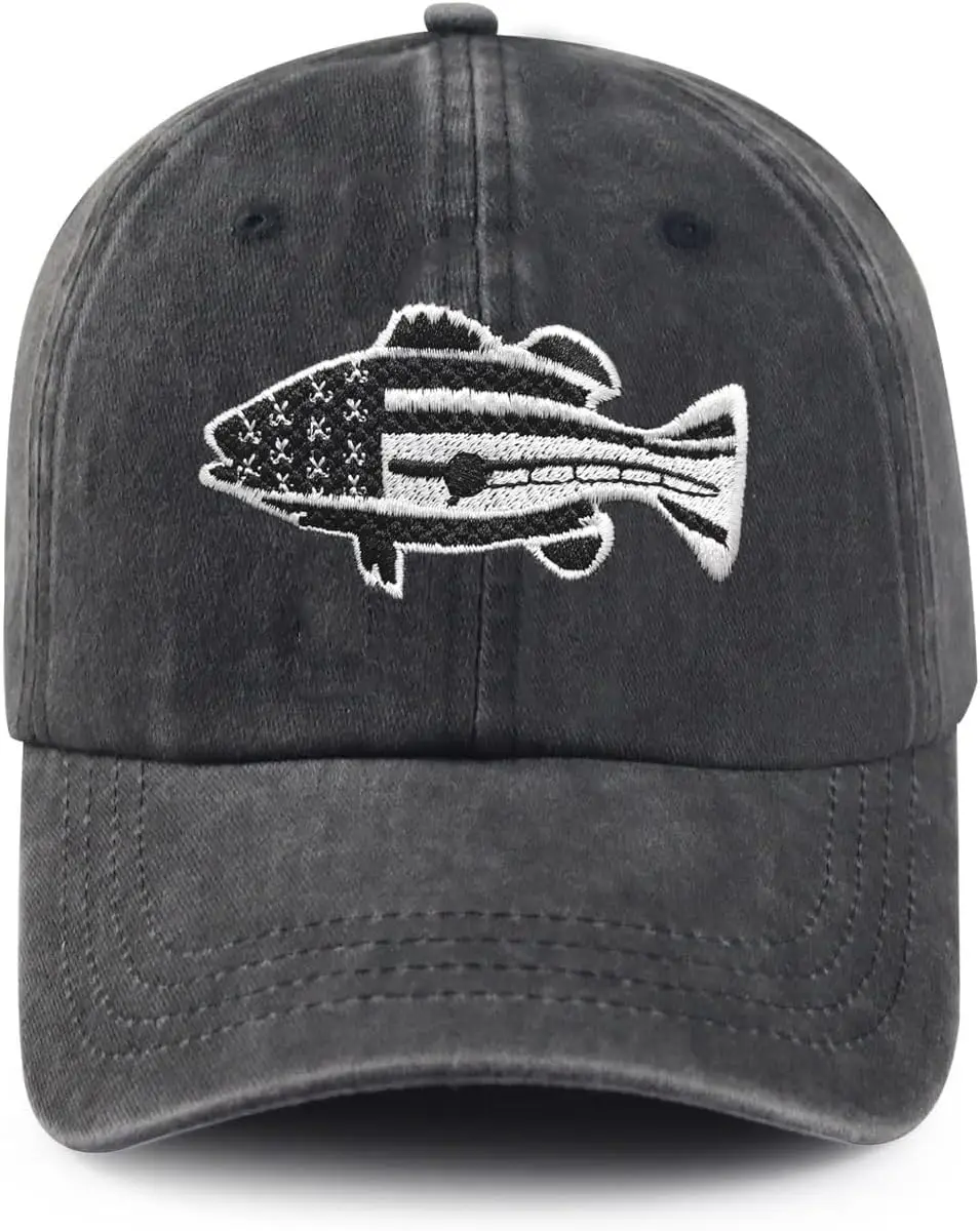 낚시 테마, 낚시 애호가 선물, 남성용 자수 모자 여성 아빠 모자 야구 모자 조정 가능한 남여