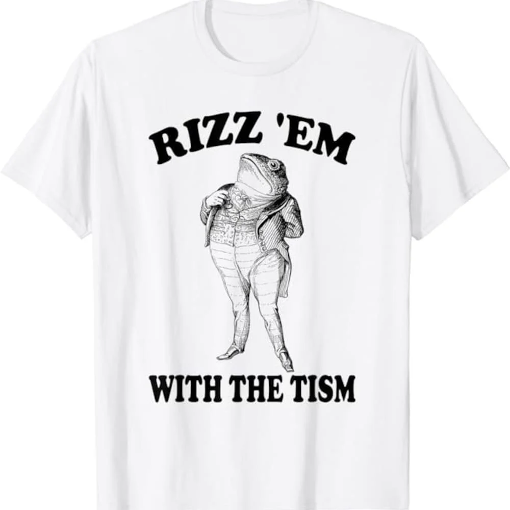 Rizz Em With The Tism Funny Meme Frog Shirt