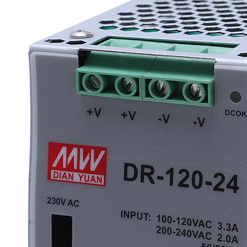 DR-120-24 120W Industrial Grade Rail Power Supply 24V5A Switching Power Supply Rail Mounting Switching Power Supply