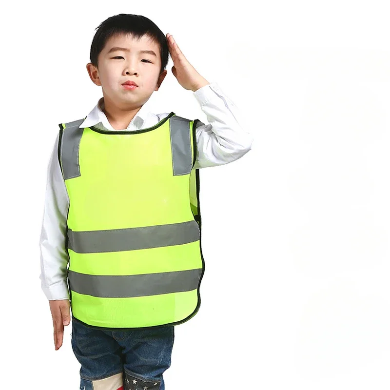 Kids Reflective Vest for Children Outdoor Cycling Night Running Sports Safety Protective Clothing High Visibility Yellow Vest