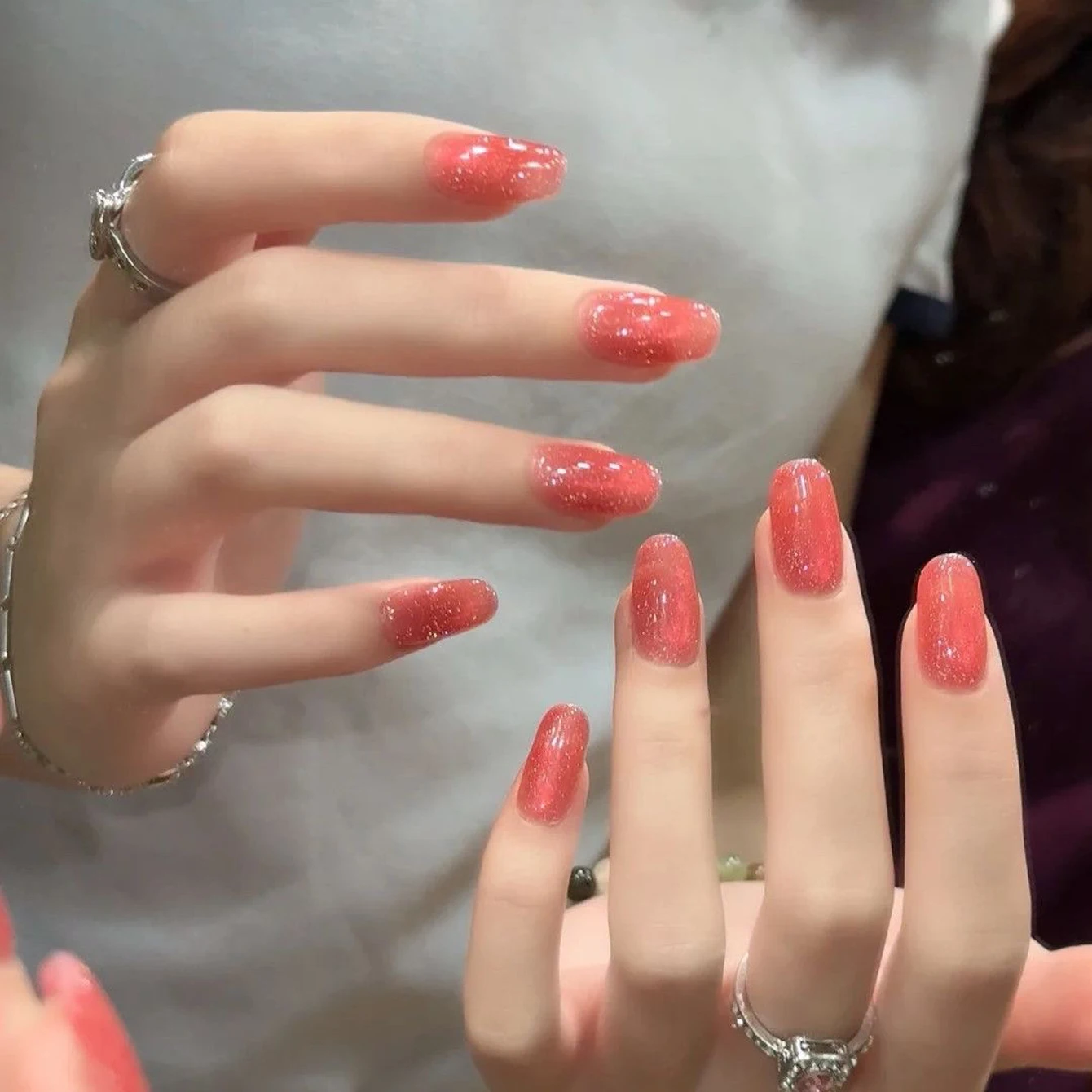 Popularity Whitening Glitter C - đánh giá và giá Nail Art Cat Eye Pink