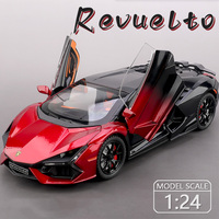 1:24 Revuelto LP770-4 Diecast Alloy Model Toys Car Doors Opened Sound Light Pull Back Front Wheel Steering Vehices Birthday Gift