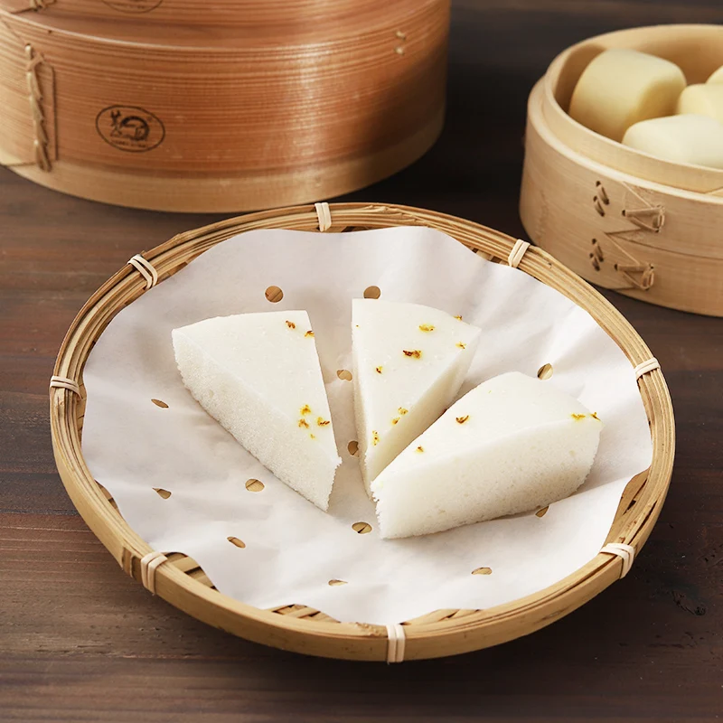 Bamboo Steamer round White Waterproof Oil-Proof High Temperature Resistant Non-Stick Baking Disposable PackingPaper ChineseStyle