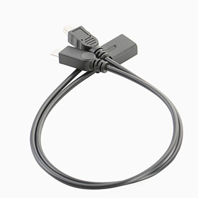 مقسم USB صغير 5p أنثى إلى 5p ذكر صغير + كابل موسع ذكر صغير