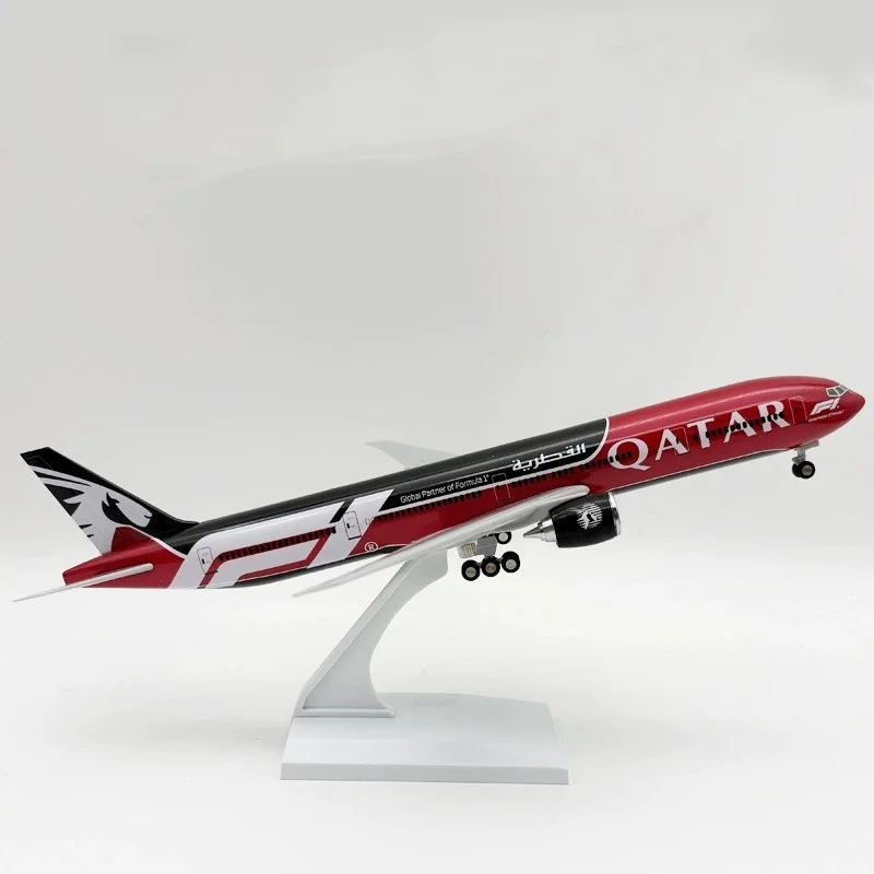 30cm Airplane Model for B777-300 Qatar Airways Plane Model 1/240 Scale Resin Diecast with Stand Display Collection Adult Gift