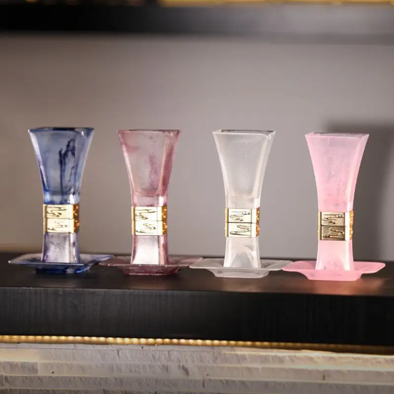 With glazed gift box set, wine dispenser Baijiu cup, birthday gift for fathers and elders