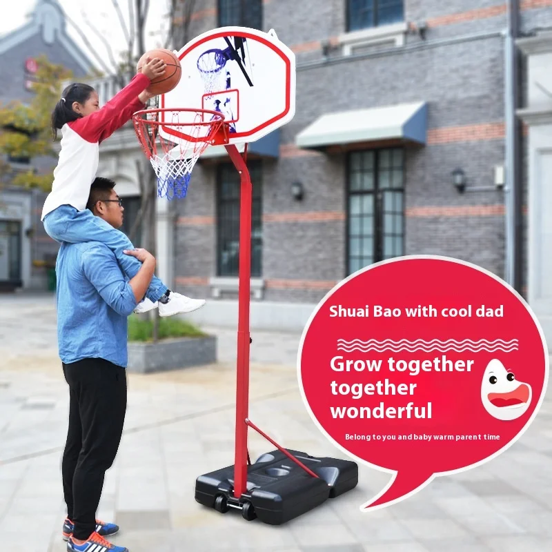 ราคาโรงงานขายส่ง แป้นบาสเก็ตบอลเด็ก สีแดง แบบตั้งพื้นในร่ม พกพาสะดวก