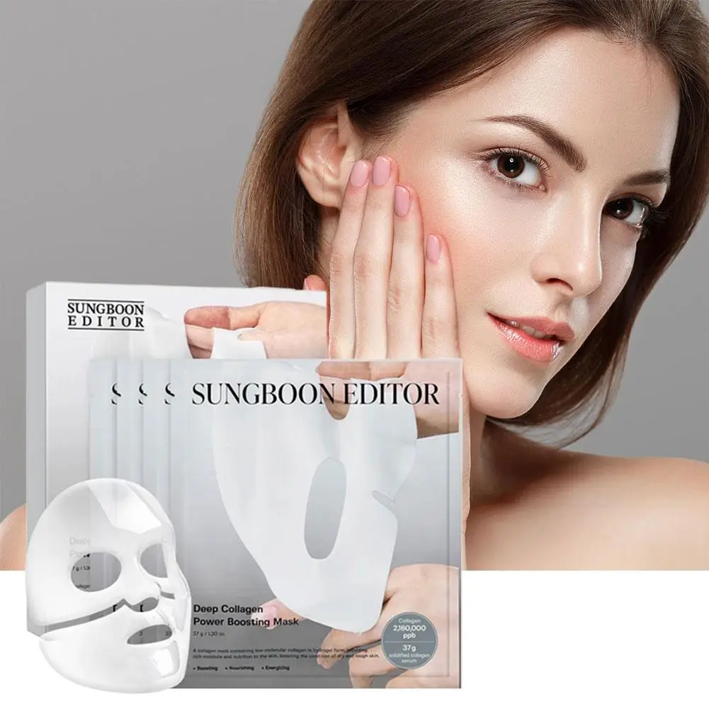 

SUNGBOON EDITOR Коллагеновая маска для лица Глубокое увлажнение Fade Face Fine Line Lift Укрепляющая кожа Осветляет уход за кожей Корейская косметика 4 шт.