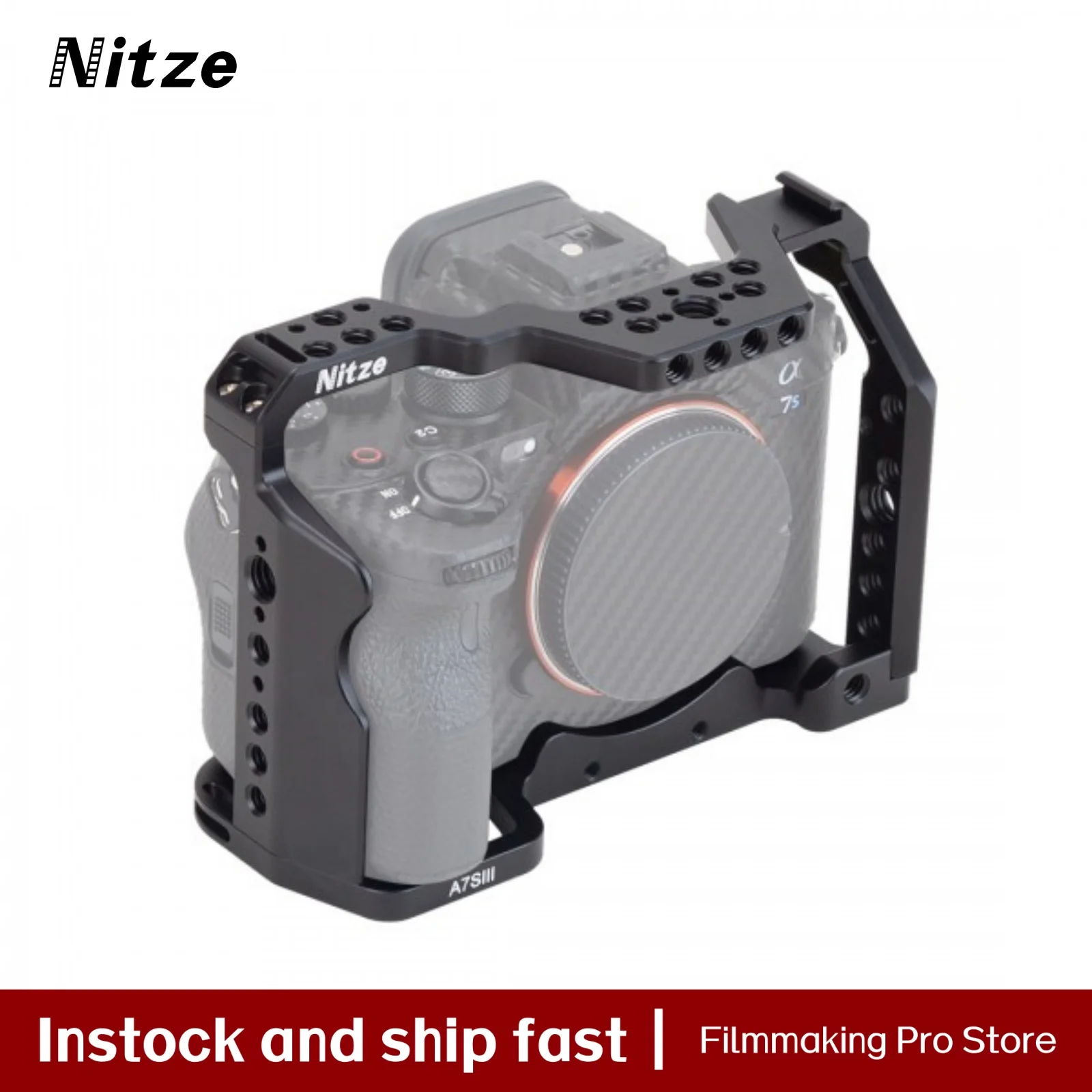 

Nitze Camera CAGE для Alpha A7S III/Alpha 7 IV со встроенной направляющей НАТО и холодным башмаком