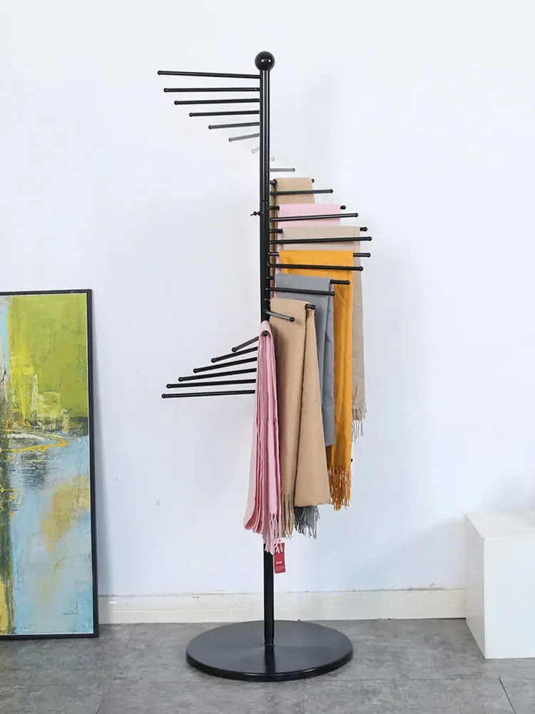 

High-endNew Wrought Iron Floor Silk Scarf Rack Hanging Scarf Rack Display Rack Belt Hanging Bag Shelf Displayshelf