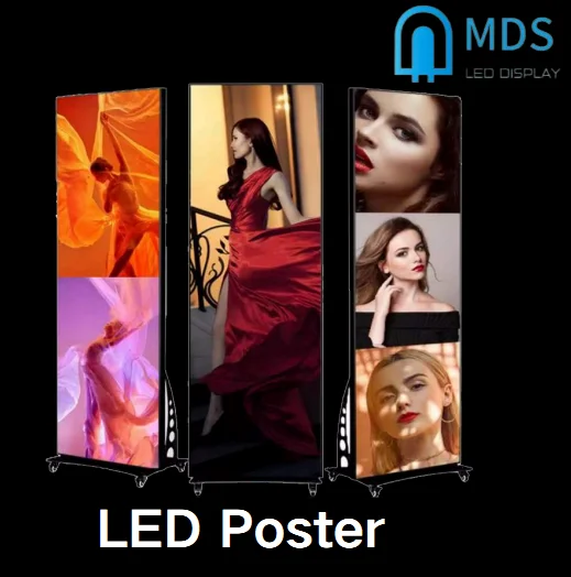 

Full color Intelligent P2.5 1920x640mm Outdoor LED Poster Display Screen with 4 wheels