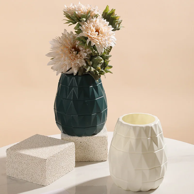 Plastic Flower Vase Nordic Durable to Flowers Decoration Vase Dry and Wet Flower Decoration For Kitchen Living Bedroom vases