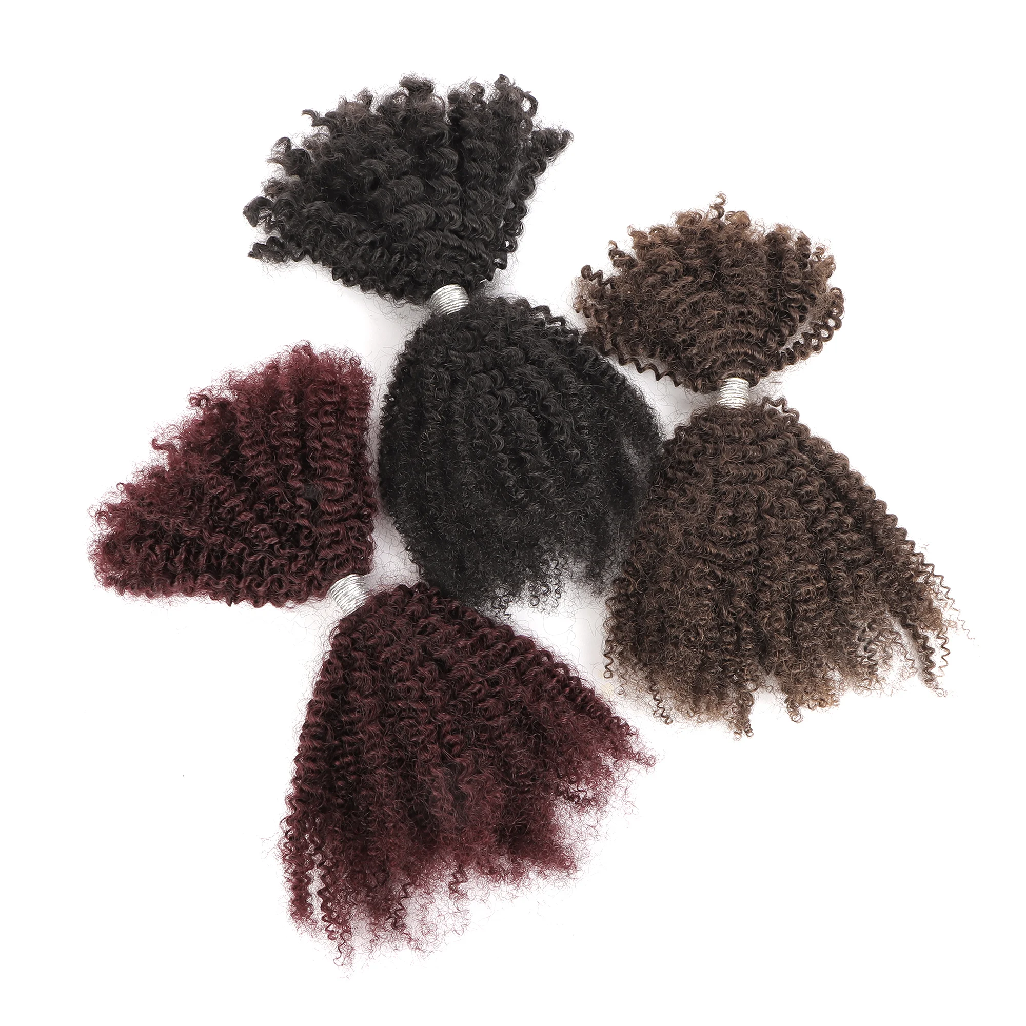 OrientfasHuman Hair Crochet Bulk For Black Women Braiding Kinky Curly Locs Virgin Peruvian Hair Extensions Double Drawn No Weft