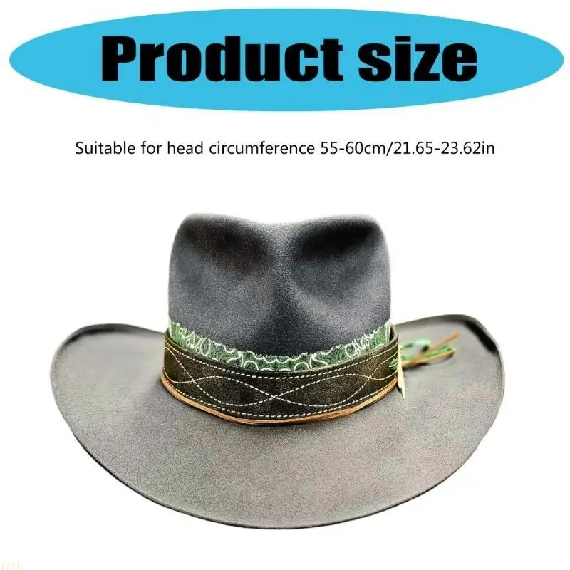 

15YC Unisex Wool Felted Hat Soft Comfortable Hat Trendy Ribbons Decoration Hat
