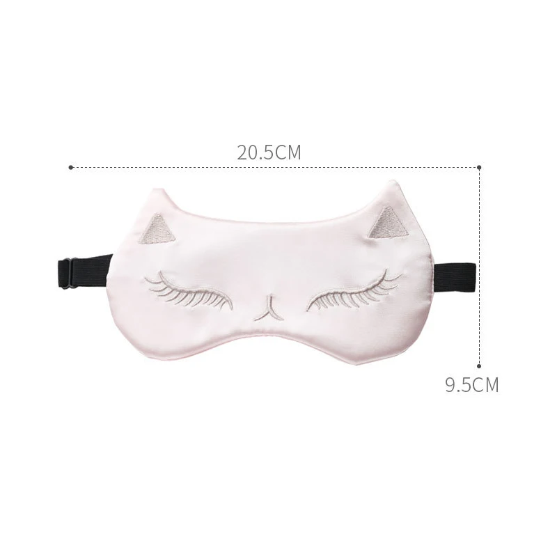 Eye Mask for Sleeping Masks for Night Cute Cat Silk Sleep Eye Cover Patch Travel Eyepatch Nap Shade Blindfold Women Eyeshade