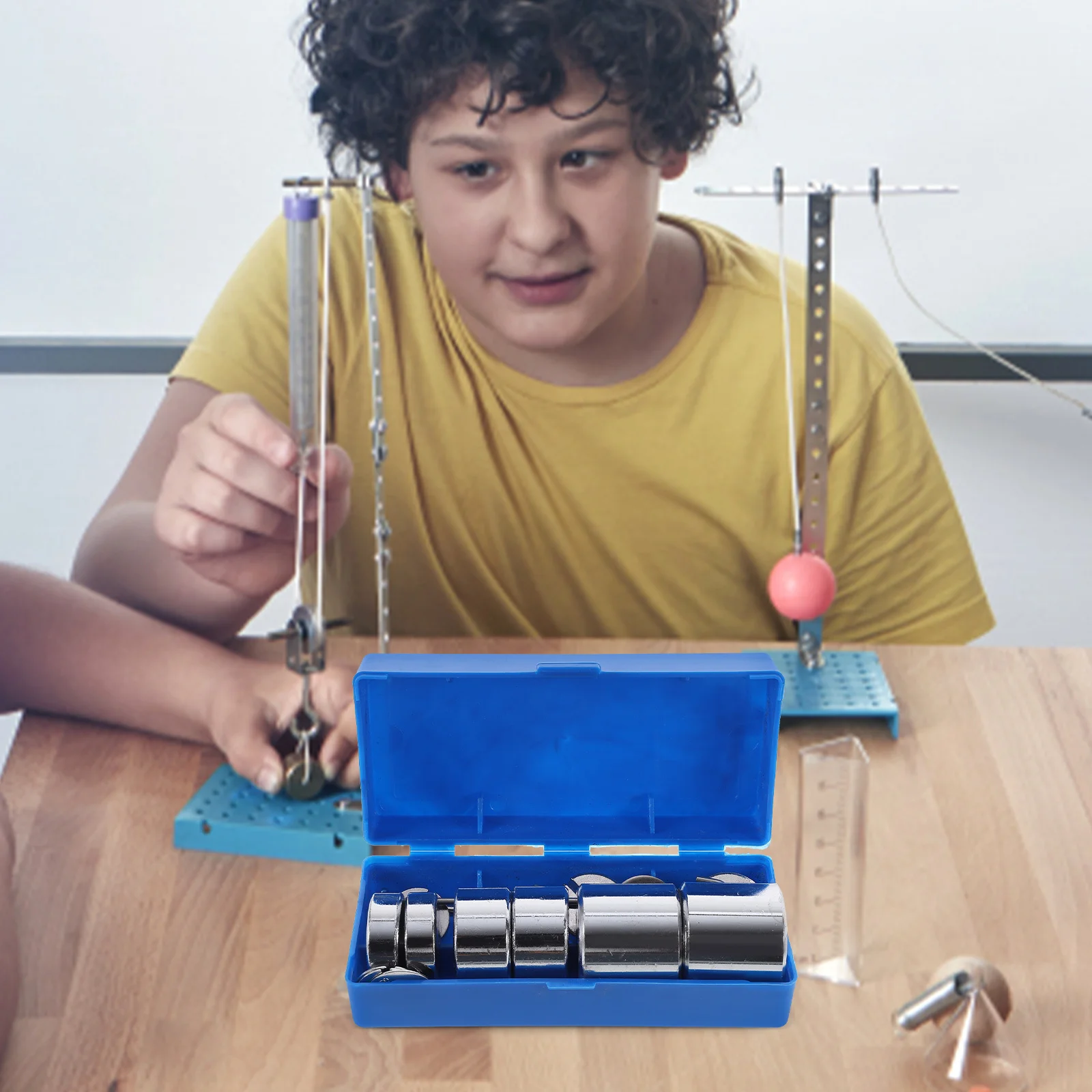 

1Set Metal Slotted Steel Laboratory Slotted Physics Experiment Small Weights Set Durable Accurate