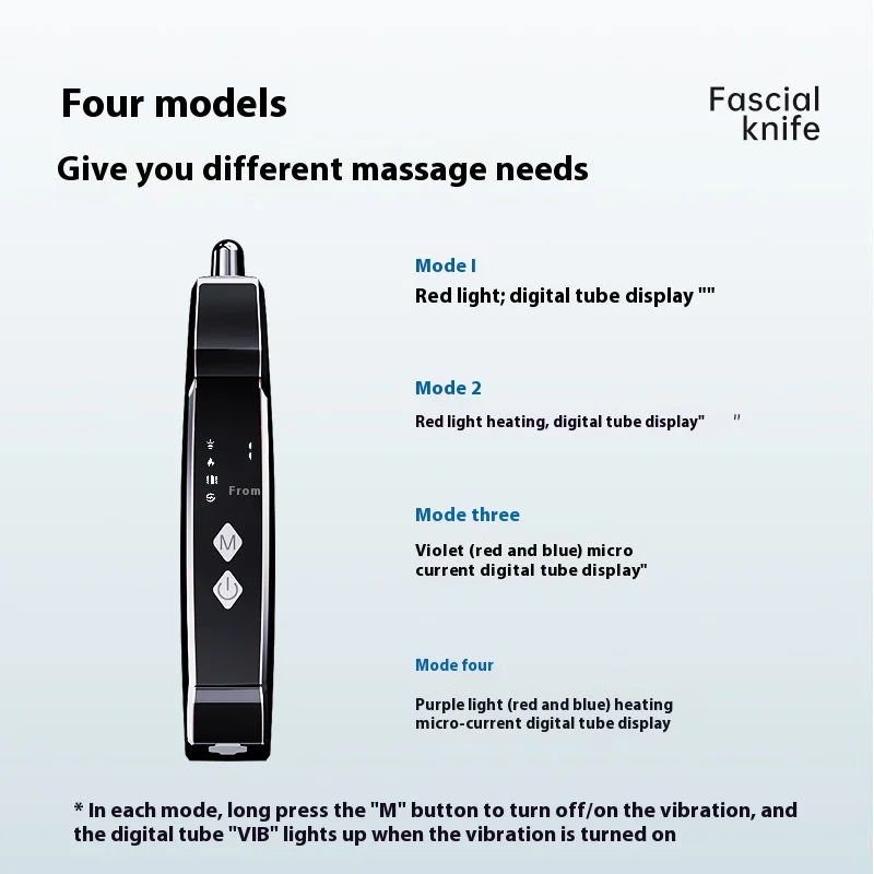 USB Electric Micro-Current Hot Compress Vibration Instrument 3-Gear Adjustment Muscle Soreness Relief Fascia Knife Household