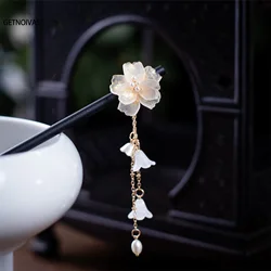 Chinese Hair Sticks Wooden Hairpins with Tassel Vintage Hair Clips Traditional Chinese Hair Accessories Women Hair Ornaments