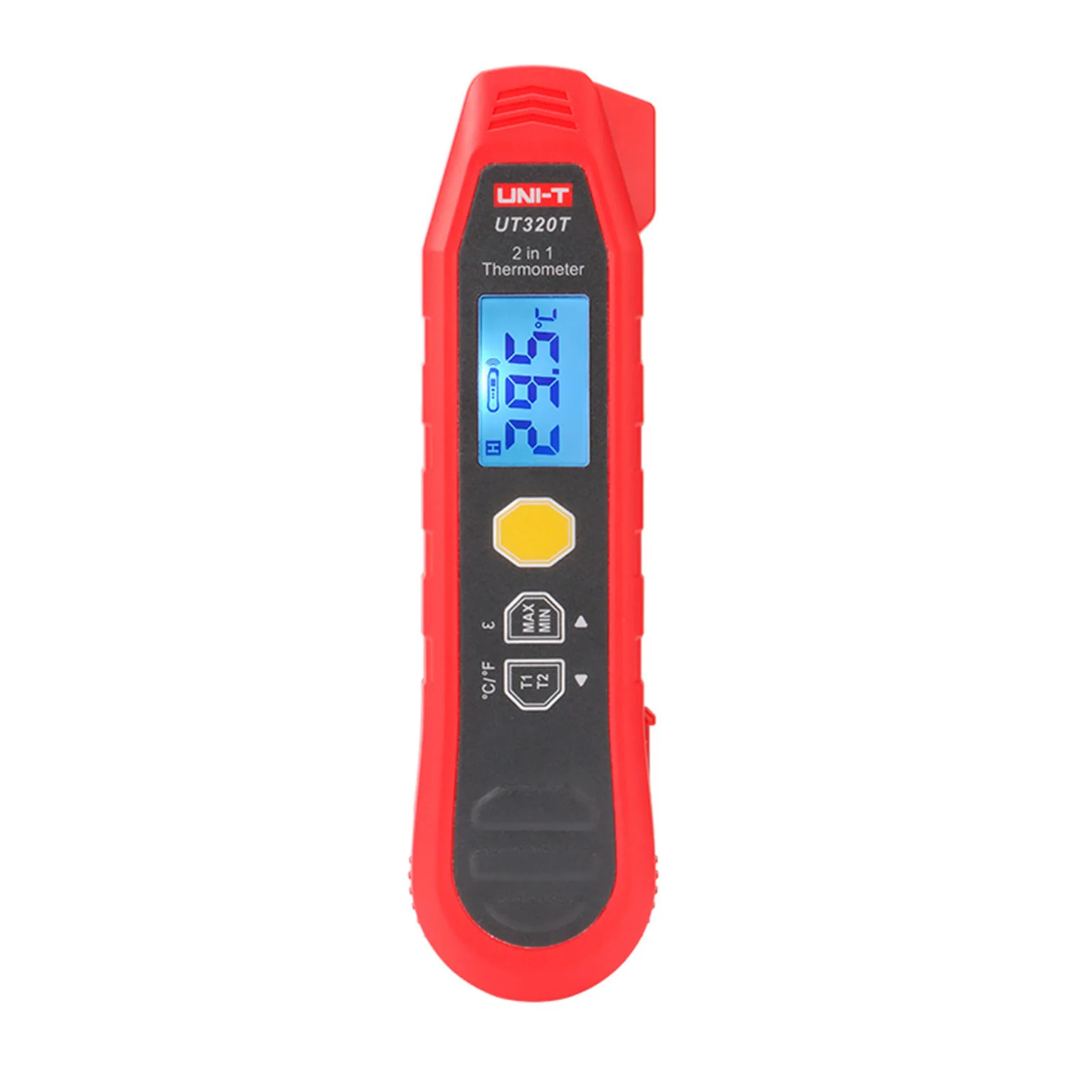 UNI-T UT320T 2-in-1 Thermometer Industry Infrared and Probe Measurement High Accuracy Industrial Thermometers Backlit LCD.