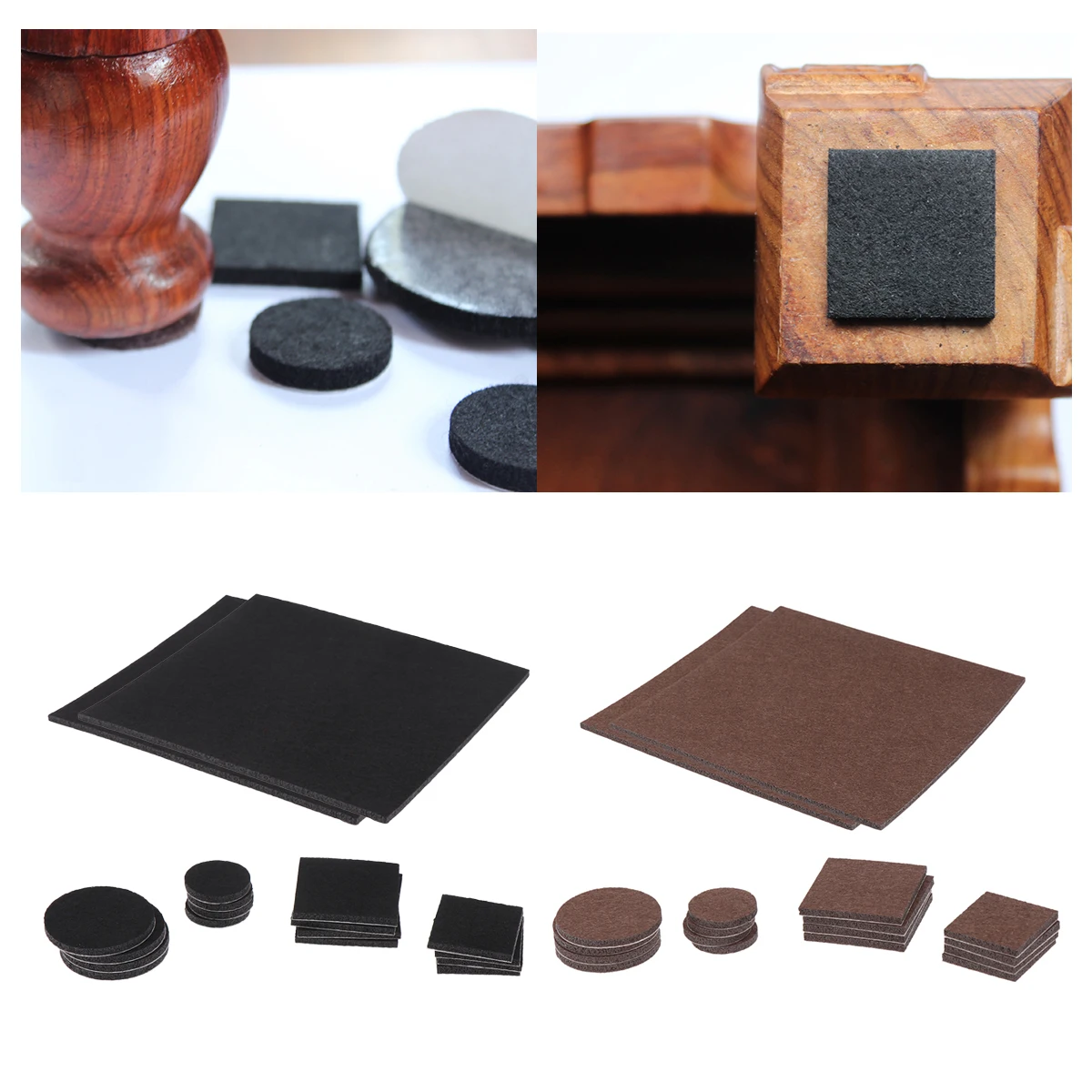 130 pçs almofadas de pé silenciosas apertos de móveis eco amigável feltro antiderrapante cadeiras protetores de perna anti skid esteiras capas de mesa quadrado
