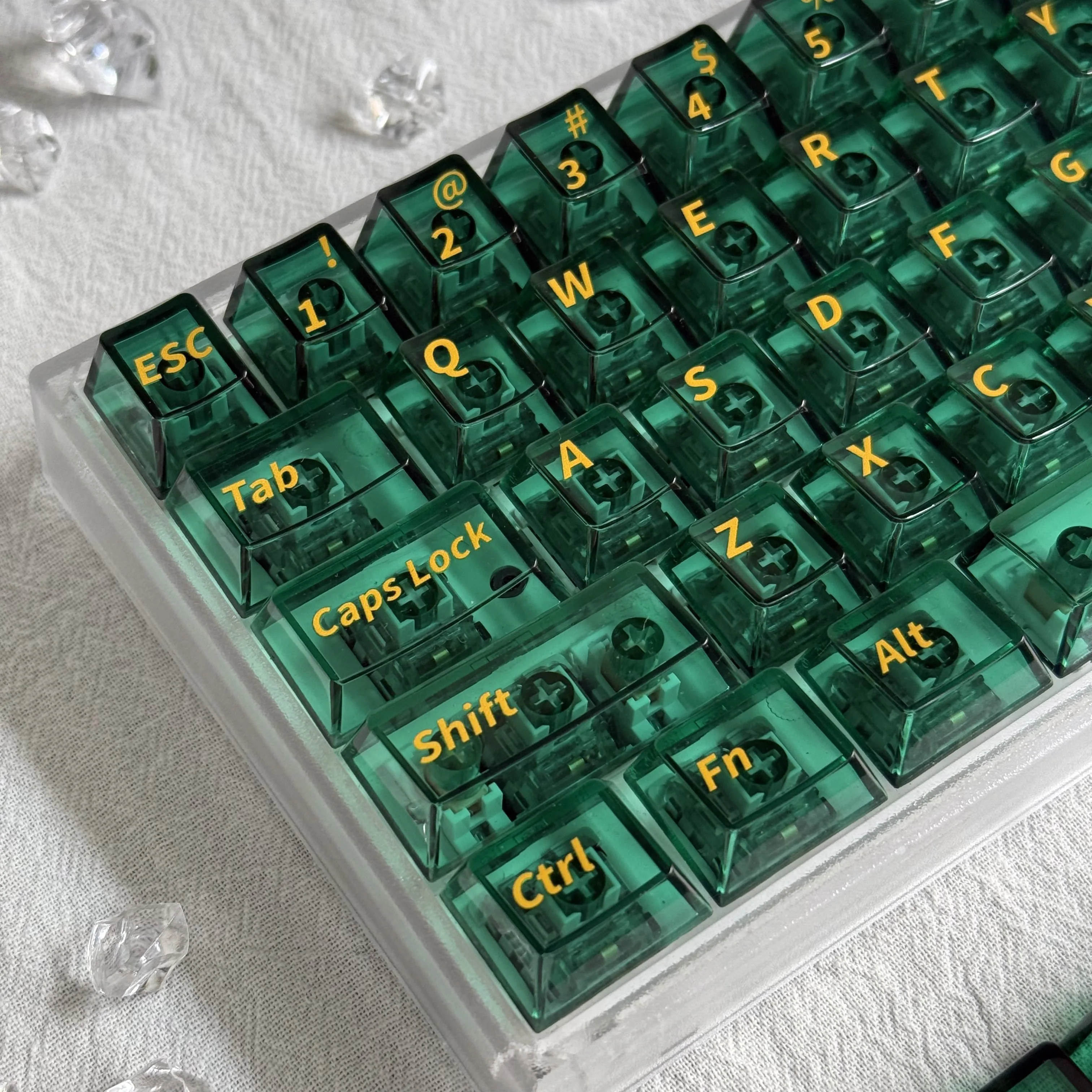 Transparent Green Key cap Cherry Full Transparent Summer Refreshing Color Keycaps For Customized Mechanical Keyboard PC Key Caps