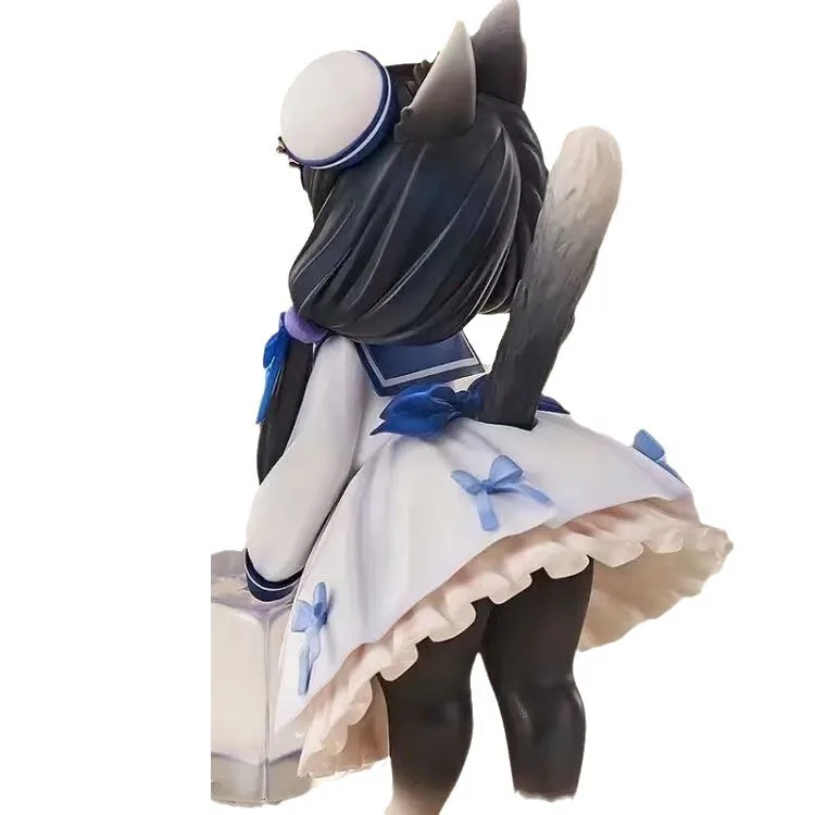 16CM Anime thé temps chats vache chat Figure Animal humanoïde chaton chat fille modèle jouet poupée Aciton photo décoration PVC