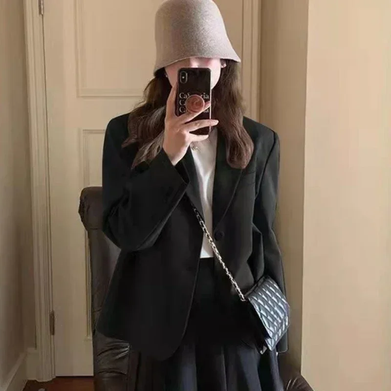

Pop Crop Female Coats And Jackets Loose Off White Clothing Outerwear Women's S Short Youthful Woman Clothes Outdoor Tailoring