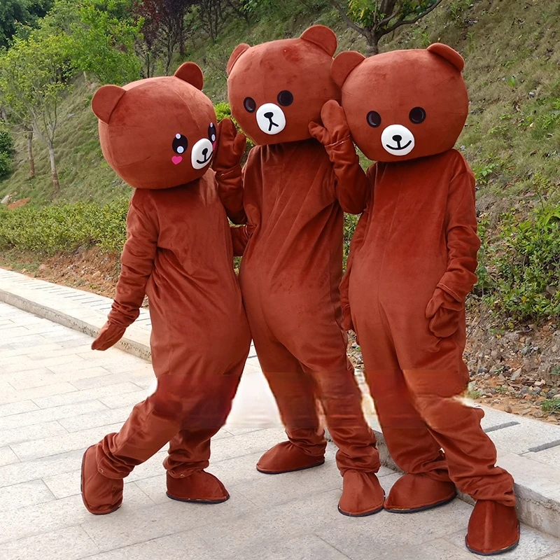 Peludo bonito urso traje dos desenhos animados mascote cosplay carnaval festa animal filme macacão mostrar venda quente