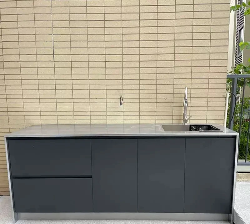 เกาะห้องครัวกลางแจ้งสแตนเลส 304 พร้อมตู้อ่างล้างจาน