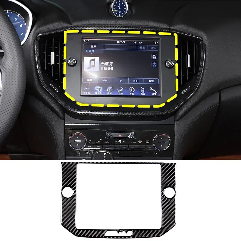 

For Maserati Ghibli 2014-15 Soft Carbon Fiber Car Navigation Screen Frame Cover Trim Sticker Interior Car Accessories