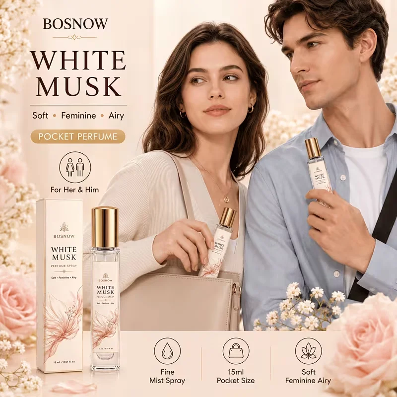 15ml Weißer Moschus Damen-Eau de Toilette, Kompakte Hochwertige Glas-Sprühflasche, Damenduft, Frisch und Rein, Nicht Süß, aber mit einem Leichten Duft, Geeignet für den täglichen Gebrauch, Arbeit, Fitness und Shopping, Auch Perfekt als Geschenk für einen besonderen Menschen im Urlaub. – Detail 3