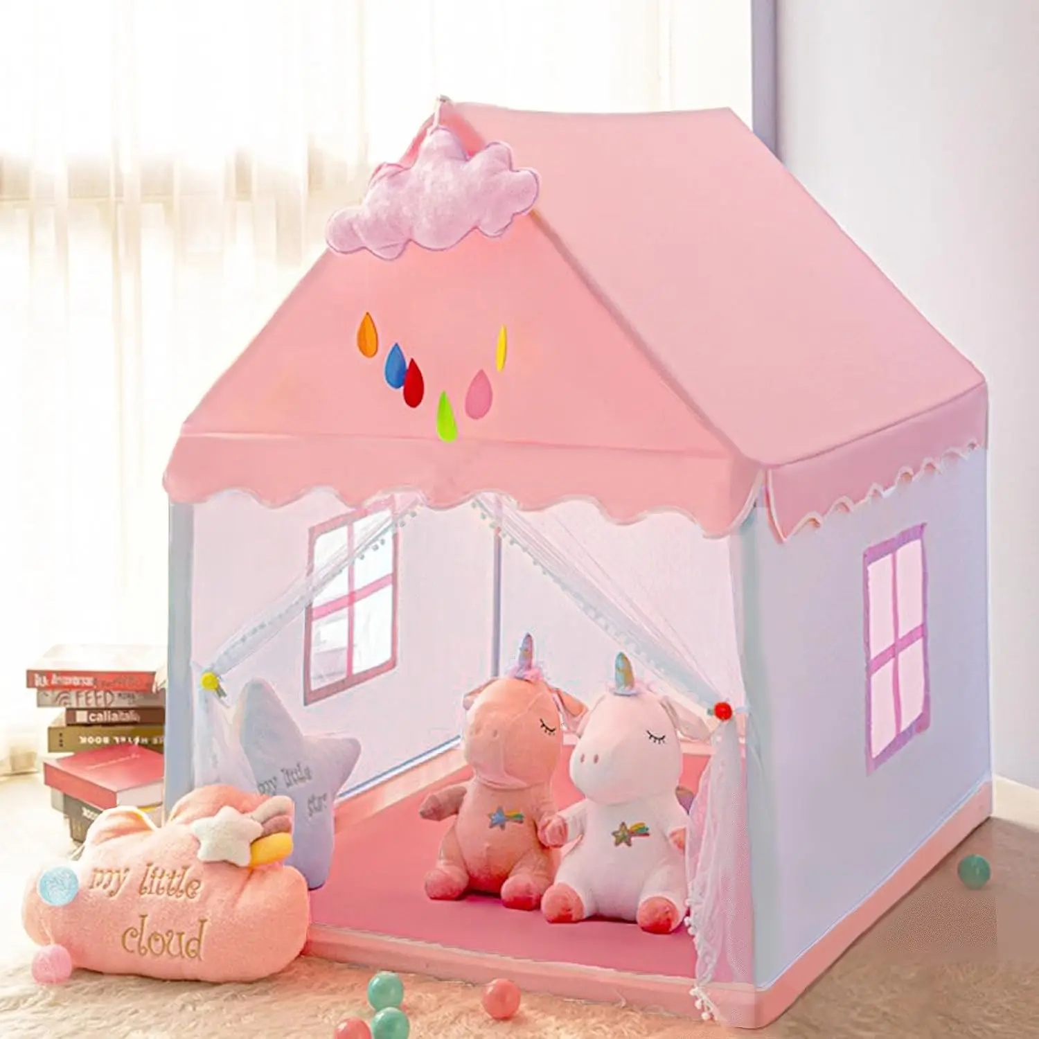 Kid  Play Tents Children Tent Indoor Outdoor Princess Girl Game House Small House Child Castle Separate Bed Tool No Light Ball