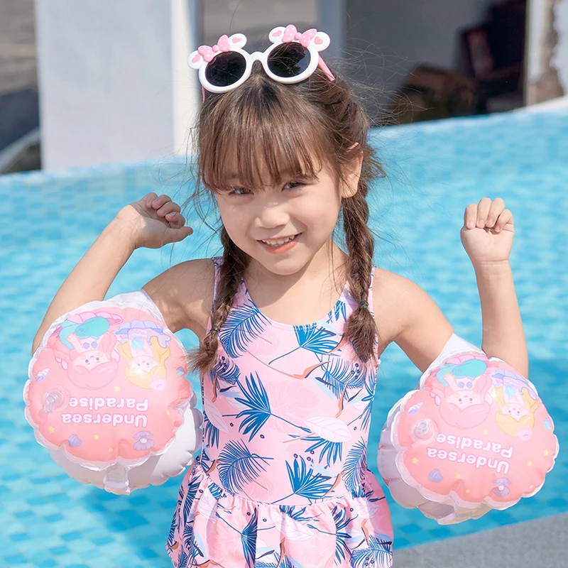 1Pair Children's Sleeves Swimming Ring Kids Inflatable Swim Arm Float Armbands Circle Tube Ring Trainer Pool Accessories