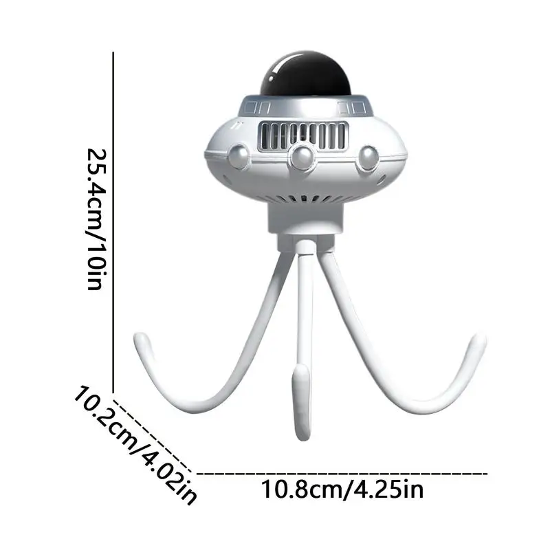 Tragbarer Kinderwagen-Ventilator, Space Octopus, wiederaufladbarer Kinderbett-Ventilator, 3-Gang-verstellbares Kühlgerät mit Batterieanzeige, Kinderwagen