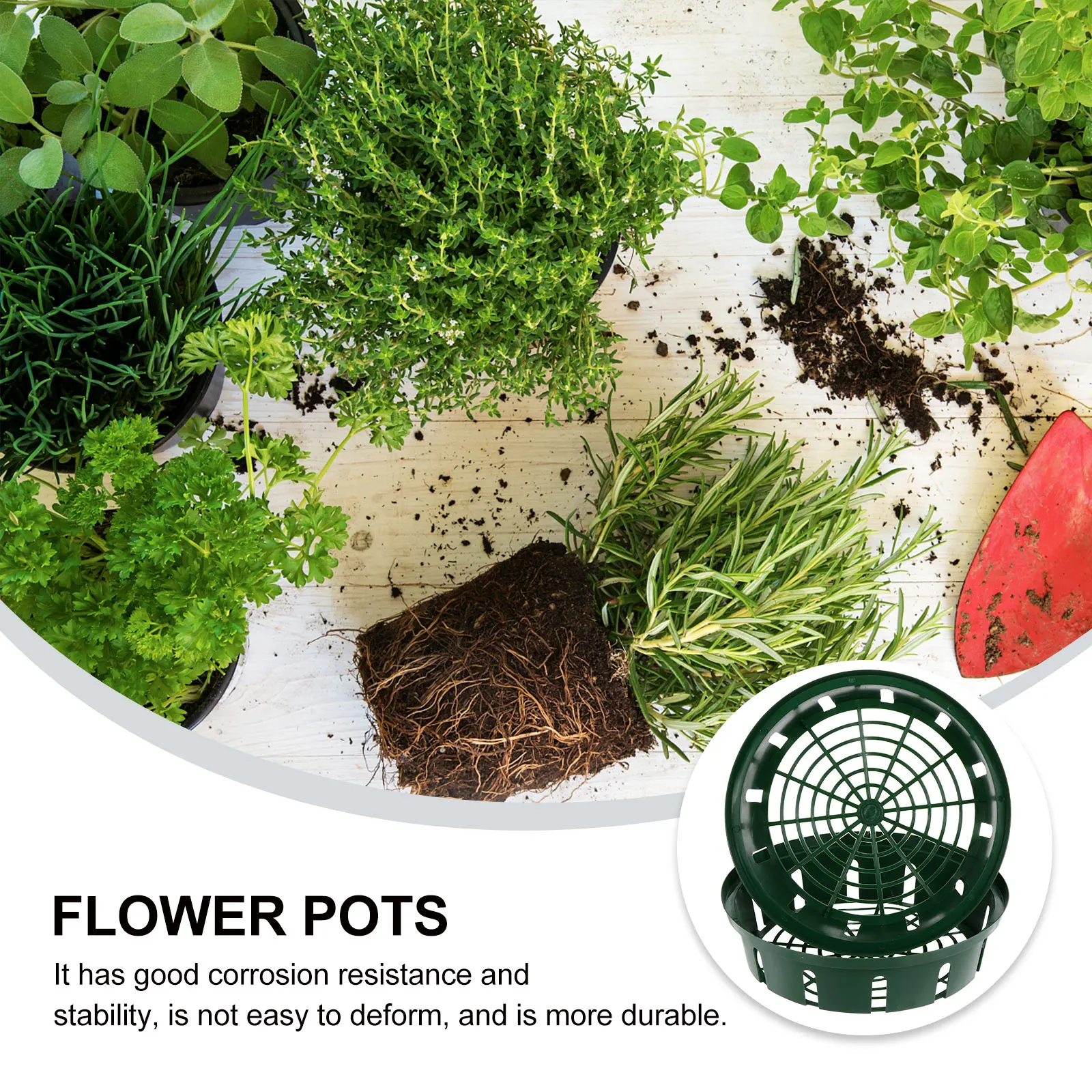

5 Pcs Automatic Water Absorption Flower Pot Durable Hydroponic Basket Soilless Planting Net Plastic Lightweight